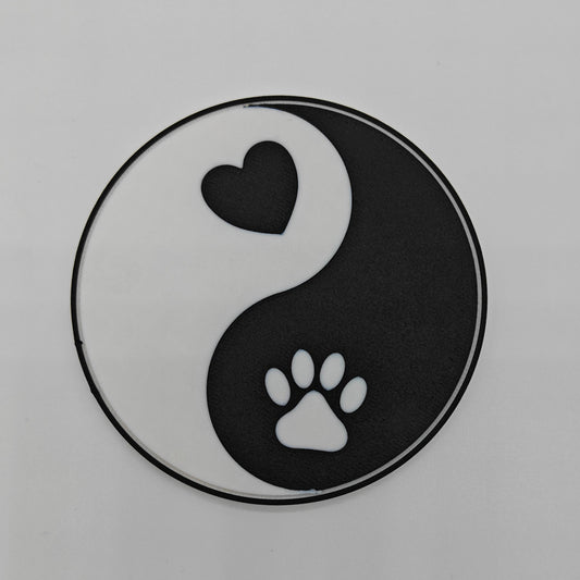 Heart Paw Yin Yang Coaster