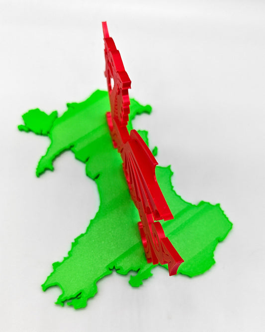 Wales Map & Dragon