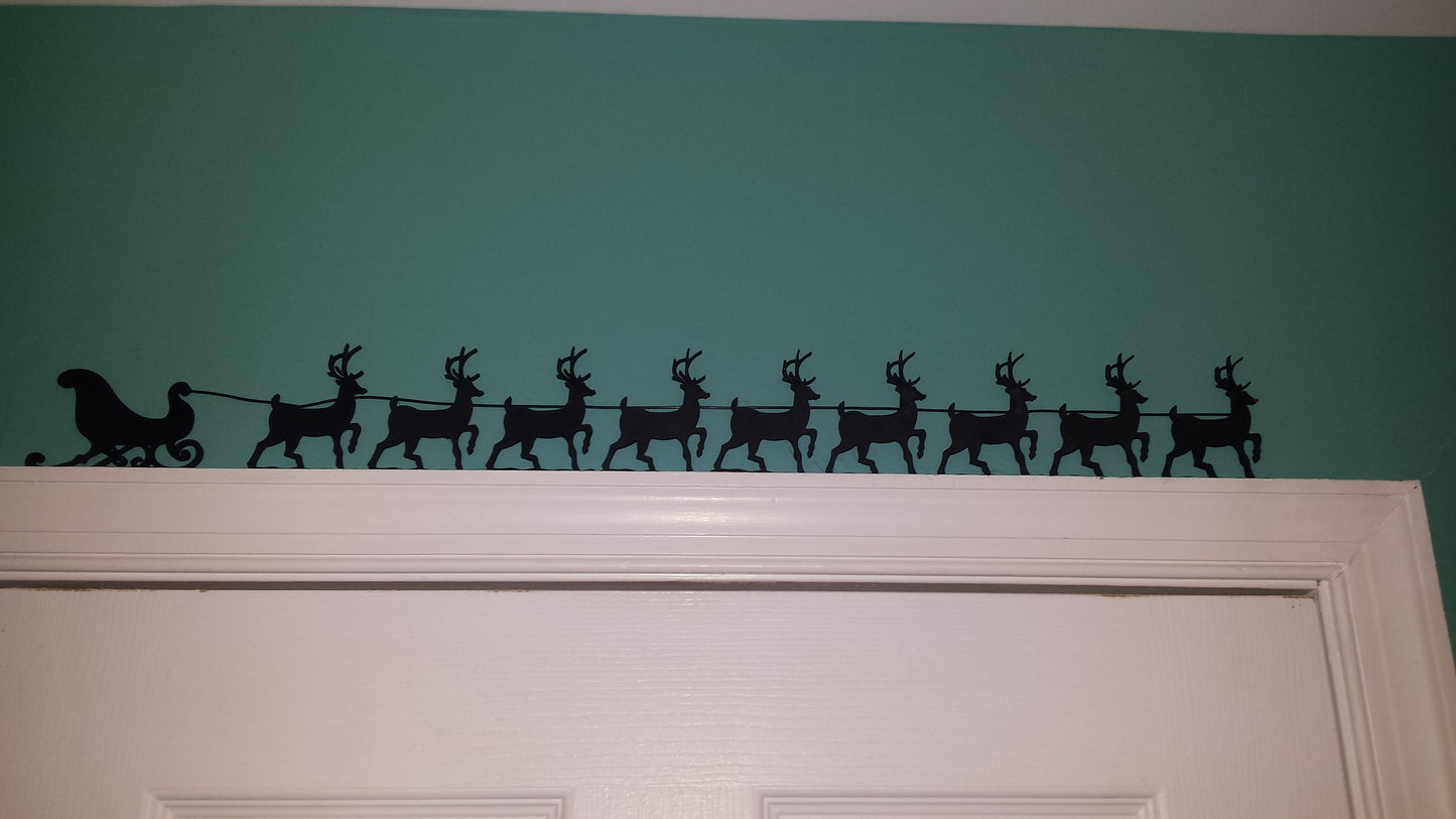 Santa Sleigh & Reindeer Decoration