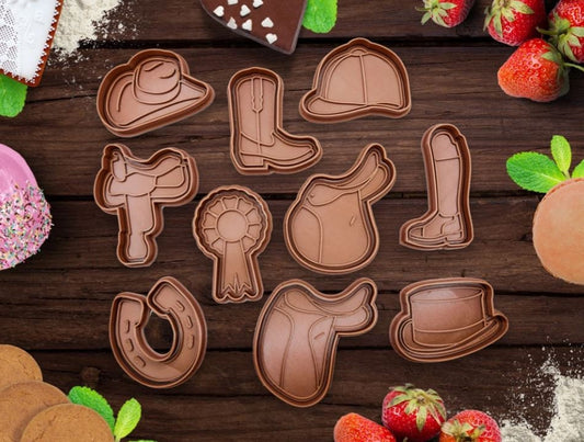 Horse Riding Cutter & Stamp Set