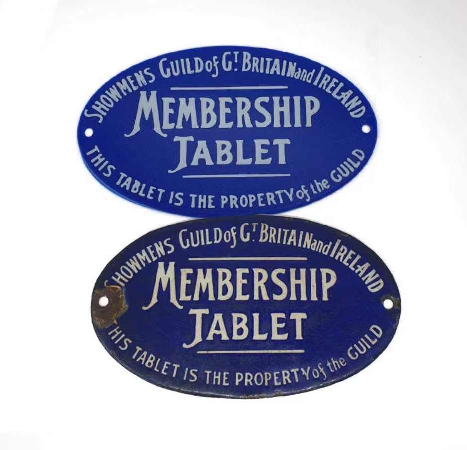Showmen's Guild of Great Britain Membership Tablet Replica